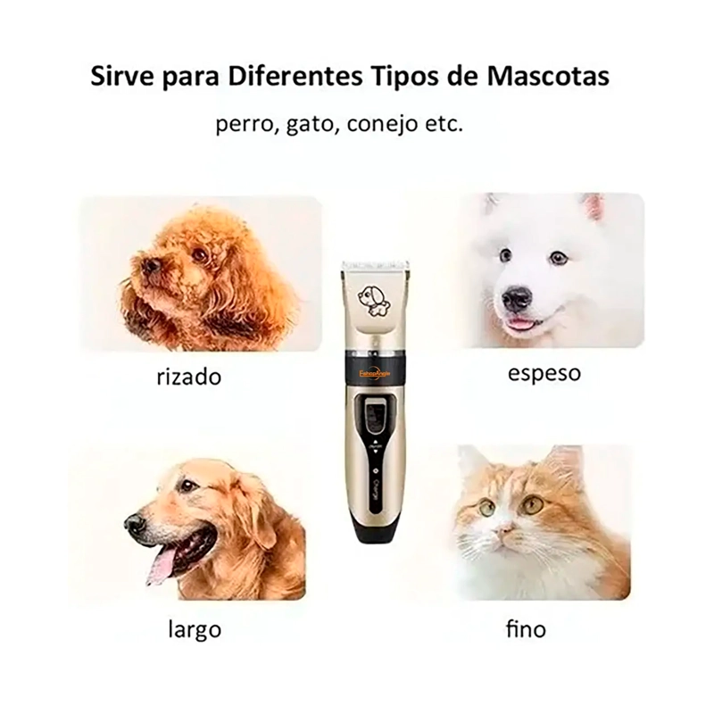 MAQUINA CORTA PELO PERROS CORTADORA USB ACCESORIOS GATOS BEIGE - 5