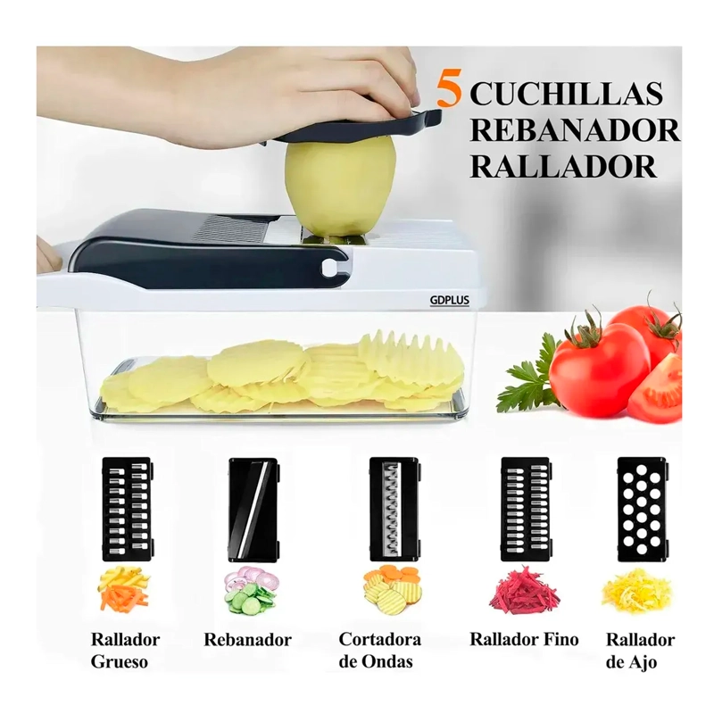 PICADOR DE VERDURAS MULTIFUNCIONAL 26 PIEZAS MANDOLINA RALLA - 2