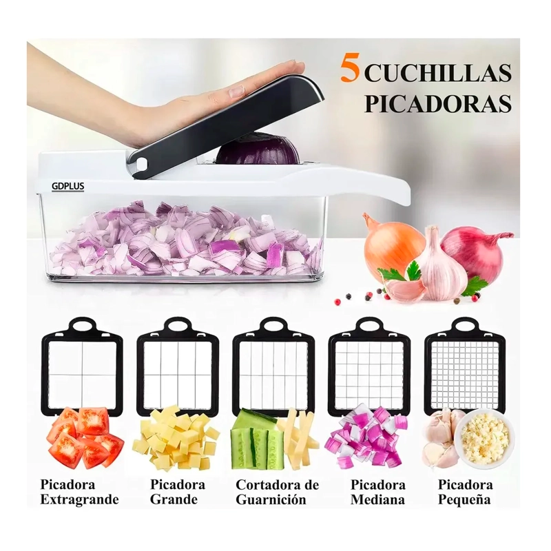 PICADOR DE VERDURAS MULTIFUNCIONAL 26 PIEZAS MANDOLINA RALLA - 3
