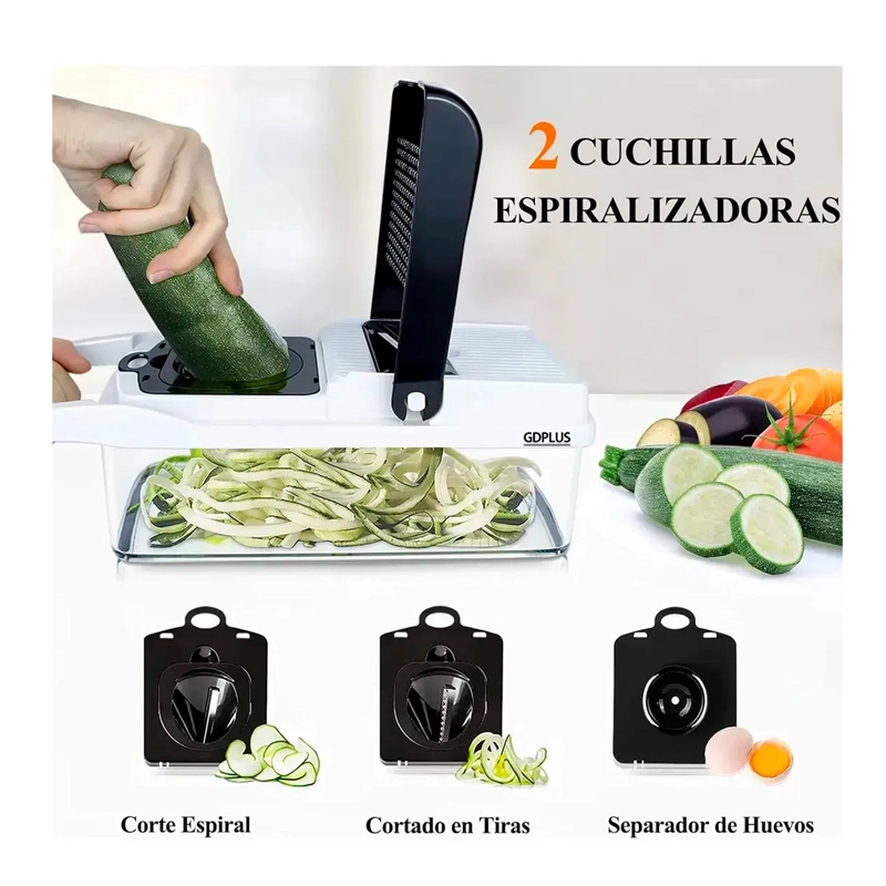PICADOR DE VERDURAS MULTIFUNCIONAL 26 PIEZAS MANDOLINA RALLA - 4