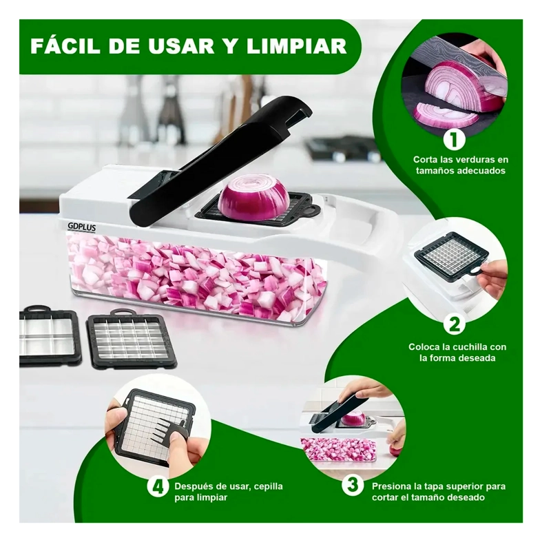 PICADOR DE VERDURAS MULTIFUNCIONAL 26 PIEZAS MANDOLINA RALLA - 5
