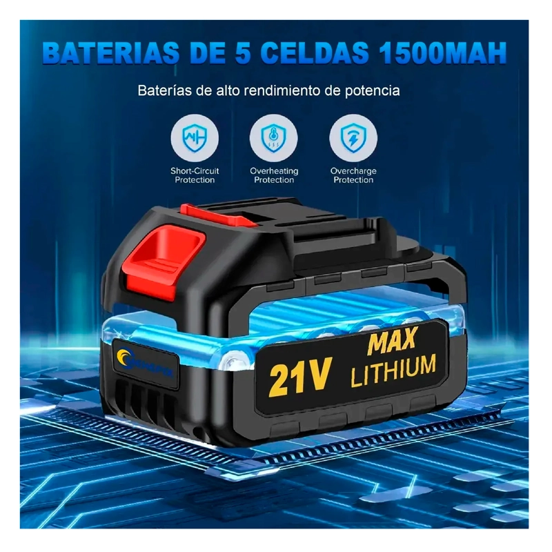 SOPLADOR PROFESIONAL ELECTRICO INALAMBRICO MULTIUSO 2BATERIA - 2