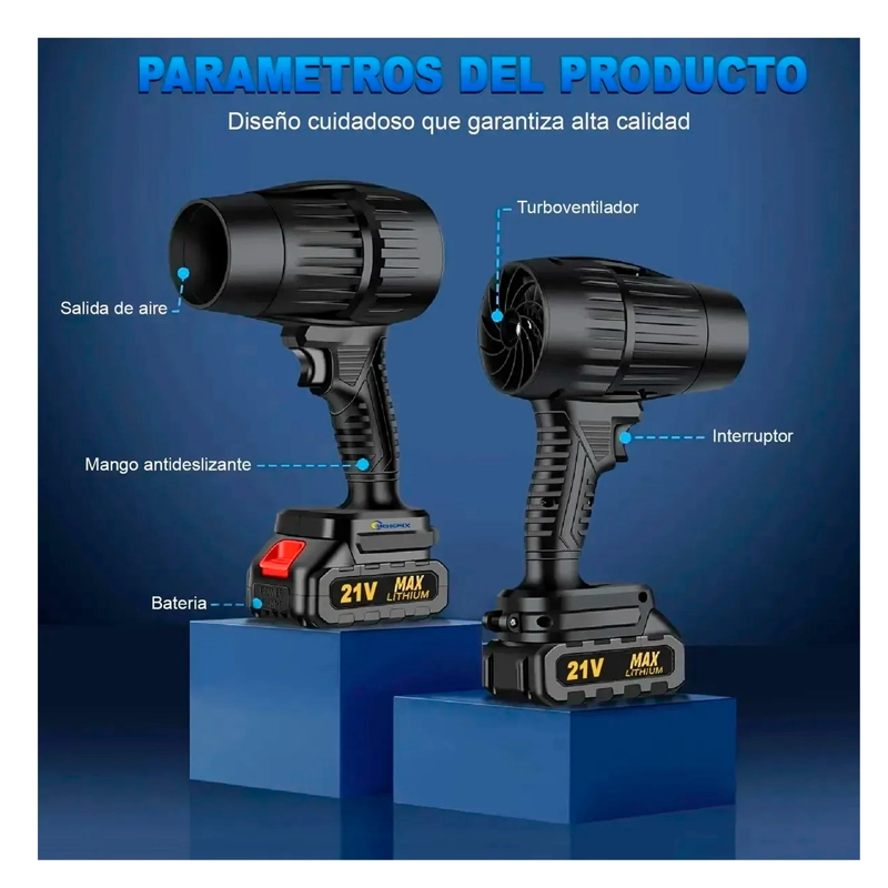 SOPLADOR PROFESIONAL ELECTRICO INALAMBRICO MULTIUSO 2BATERIA - 3