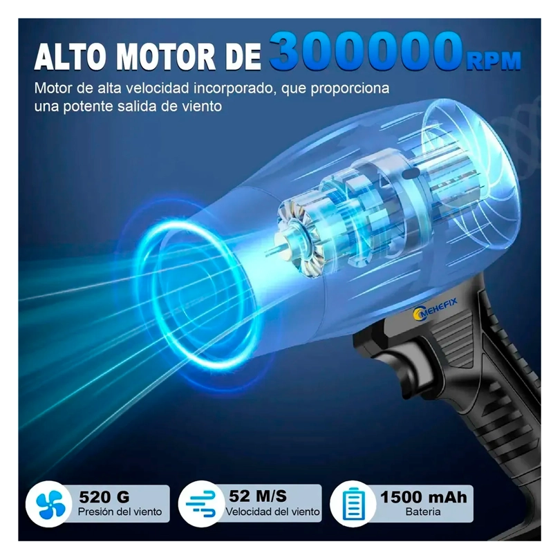 SOPLADOR PROFESIONAL ELECTRICO INALAMBRICO MULTIUSO 2BATERIA - 5