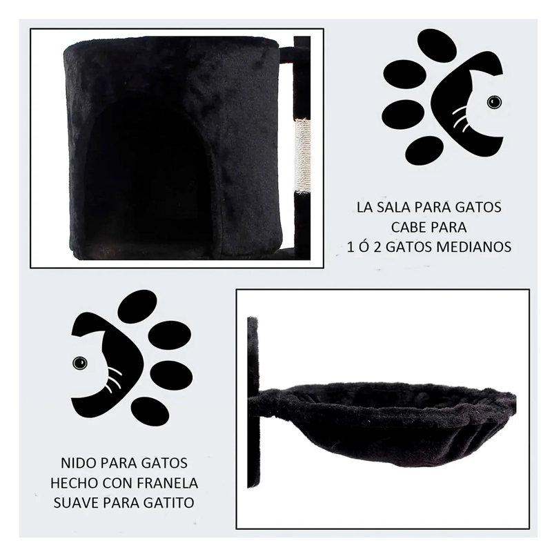 RASCADOR TIPO ARBOL PARA GATOS - 5 NIVELES INTERACTIVO - 6