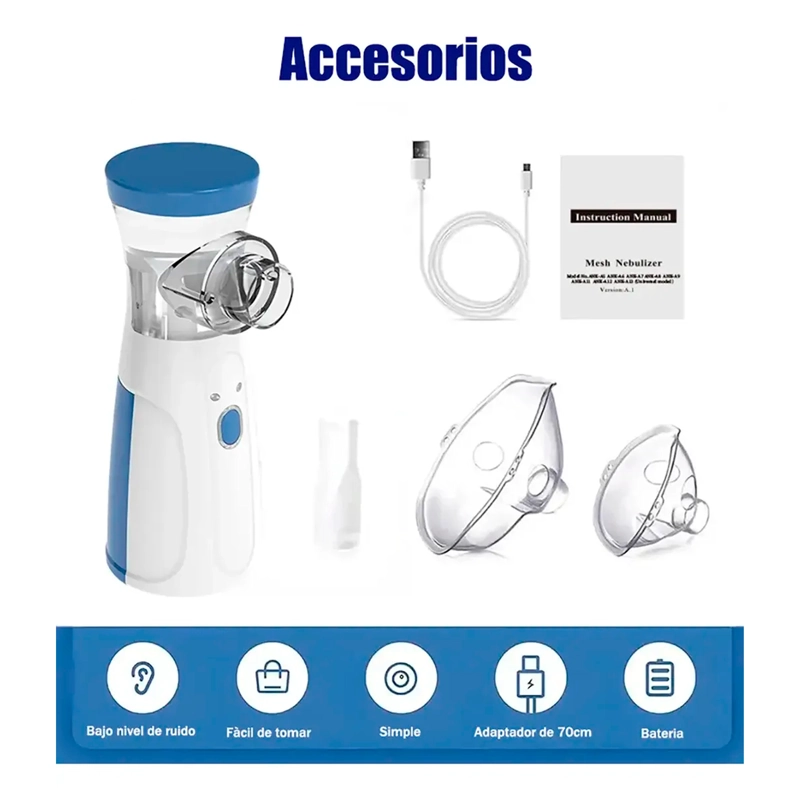 NEBULIZADOR PORTATIL NIÑOS ADULTOS MESH INHALADOR USB - 6