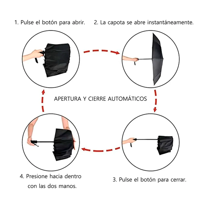 PARAGUAS PLIEGUE AUTOMATICO 12 MARCO SOPORTE - 3