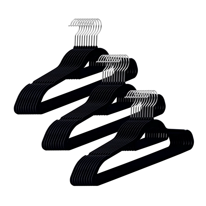 COLGADORES DE ROPA ANTIDESLIZANTES TERCIOPELO 30 UNID GANCHO - 1