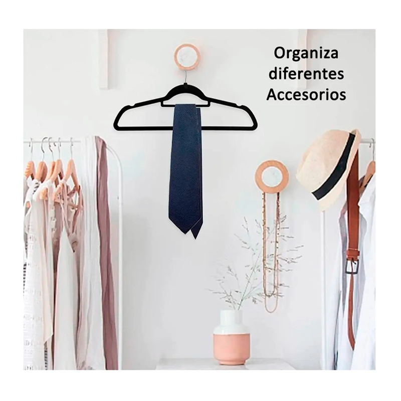 COLGADORES DE ROPA ANTIDESLIZANTES TERCIOPELO 30 UNID GANCHO - 6