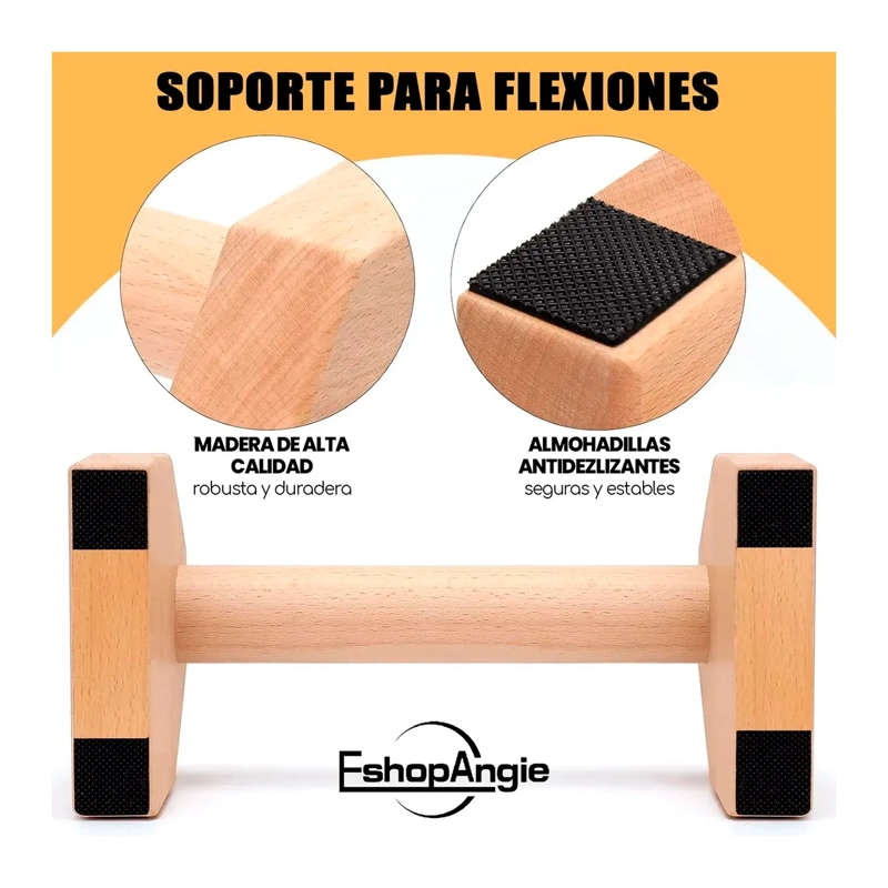 MINI PARALELAS DE MADERA CALISTENIA FITNESS BARRA - 4