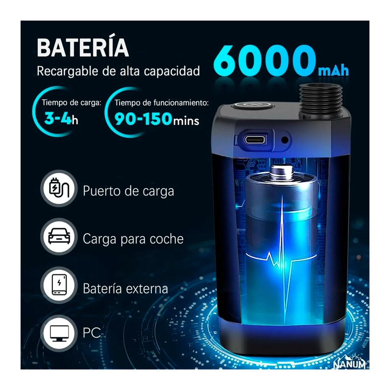 DUCHA PORTATIL CAMPING 20L RECARGABLE CON PANTALLA LED - 2