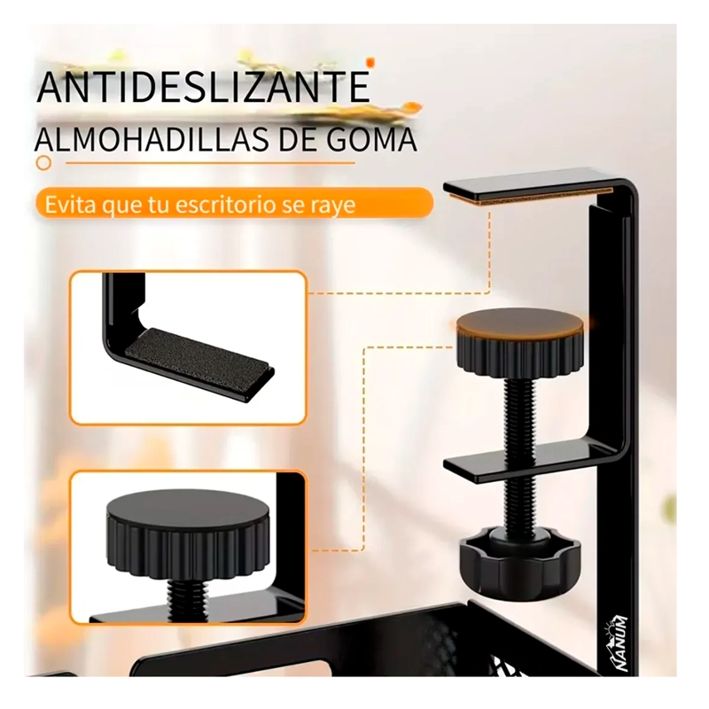 ORGANIZADOR DE CABLES ESCRITORIO BANDEJA REJILLA SIN TALADRO - 4