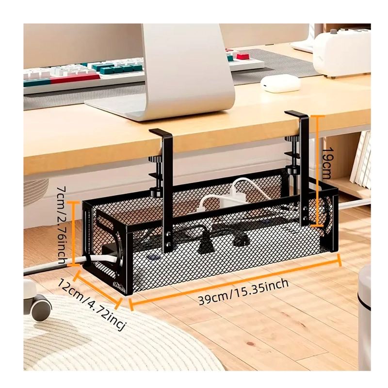 ORGANIZADOR DE CABLES ESCRITORIO BANDEJA REJILLA SIN TALADRO - 8