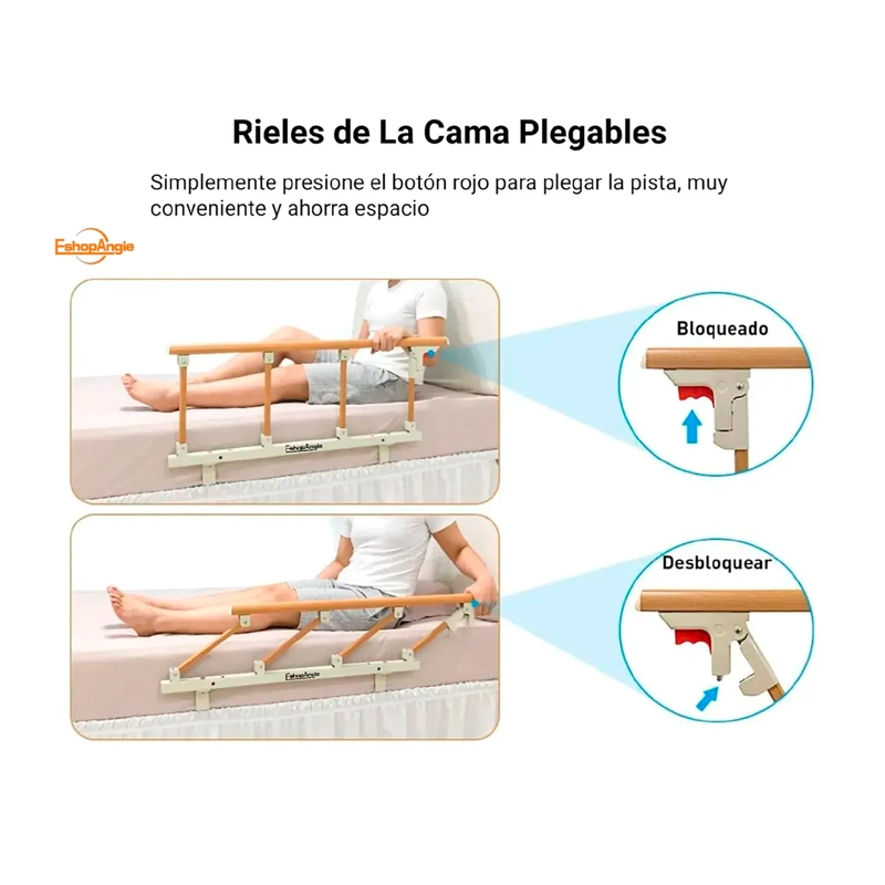 BARANDA DE CAMA LATERAL ANTICAIDA PARA CUIDADO ADULTO MAYOR - 3
