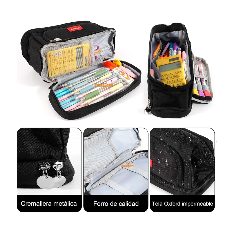 ESTUCHE PARA LAPICES GRAN CAPACIDAD DOBLE CAPA ORGANIZADOR - 3