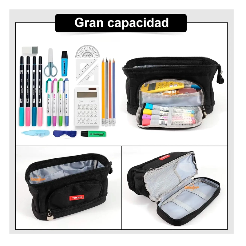 ESTUCHE PARA LAPICES GRAN CAPACIDAD DOBLE CAPA ORGANIZADOR - 4