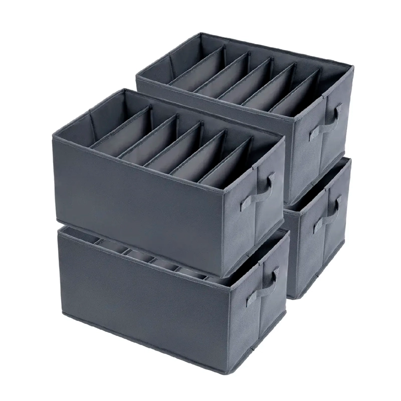 PACK 4 BOLSAS ORGANIZADOR ROPA CAJA PLEGABLE CON ASA - 1