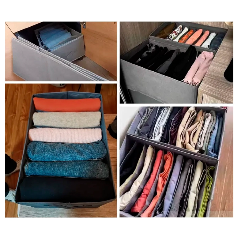 PACK 4 BOLSAS ORGANIZADOR ROPA CAJA PLEGABLE CON ASA - 3