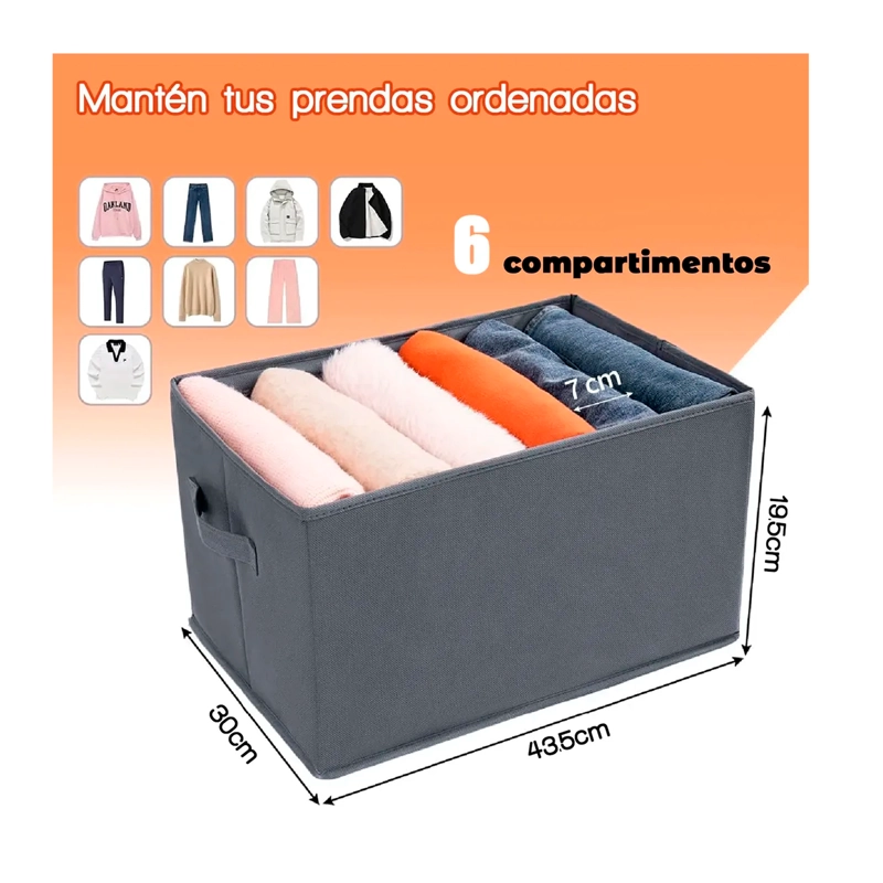 PACK 4 BOLSAS ORGANIZADOR ROPA CAJA PLEGABLE CON ASA - 5