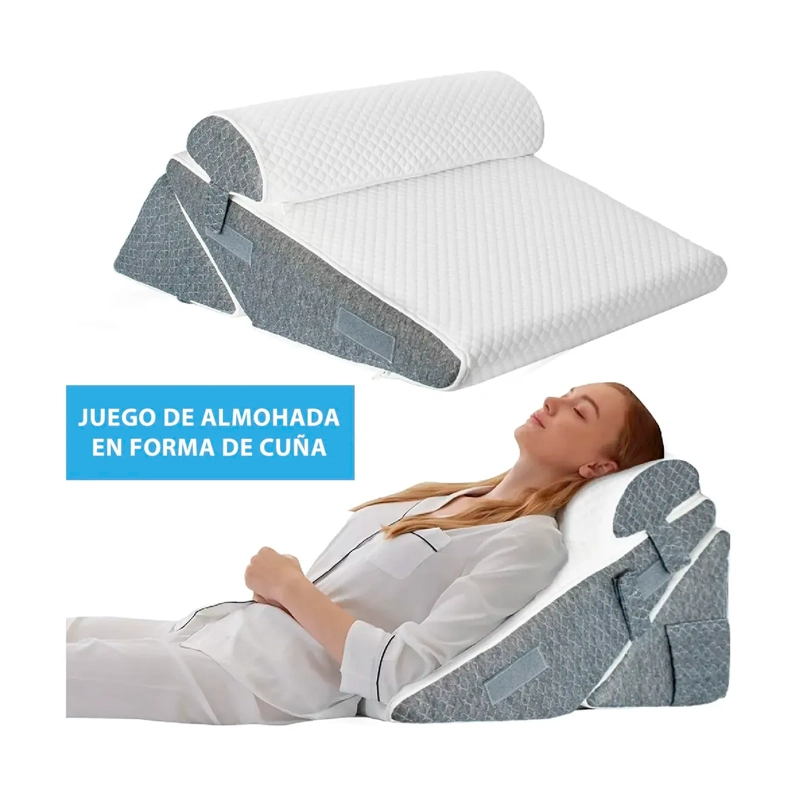 ALMOHADA COJIN ANTIREFLUJO TIPO CUÑA RESPALDO GRANDE ADULTO - 2
