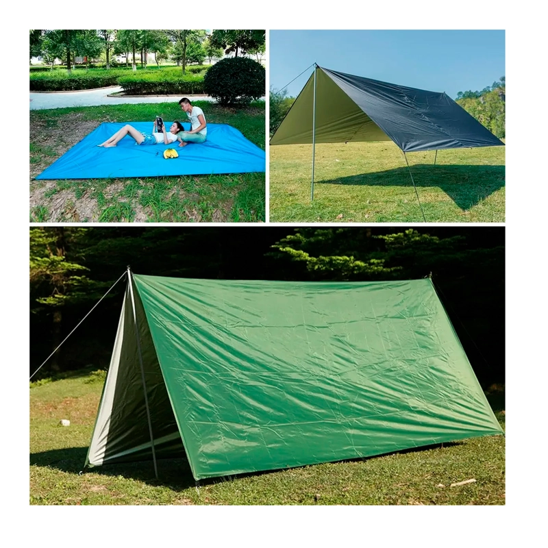 LONA CARPA TOLDO IMPERMEABLE UV CAMPING 3X3 TARP OUTDOOR - 6