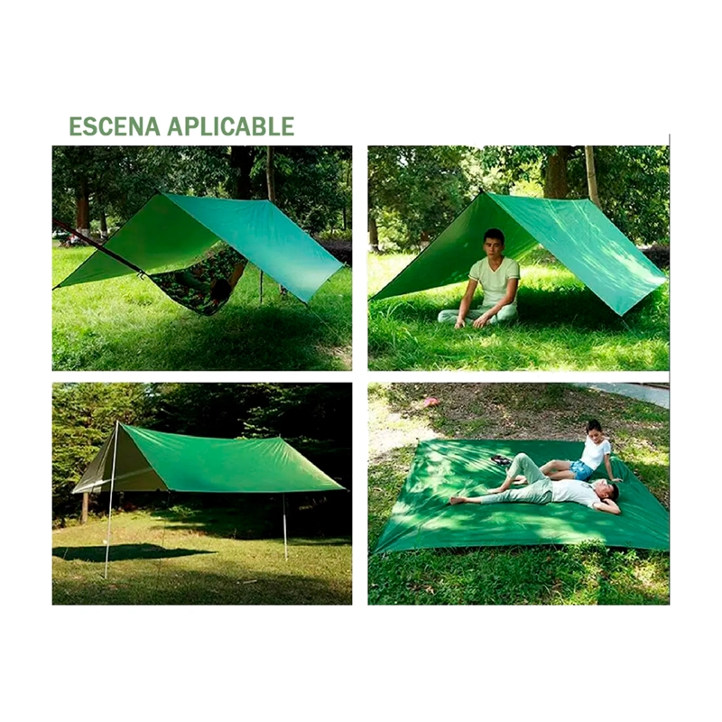 LONA CARPA TOLDO IMPERMEABLE UV CAMPING 3X3 TARP OUTDOOR - 7