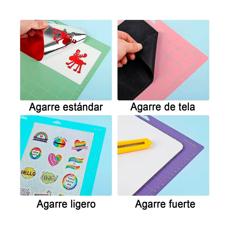 KIT DE 4 TAPETES DE CORTE 30X30 COMPATIBLES CON CRICUT/CAMEO - 6