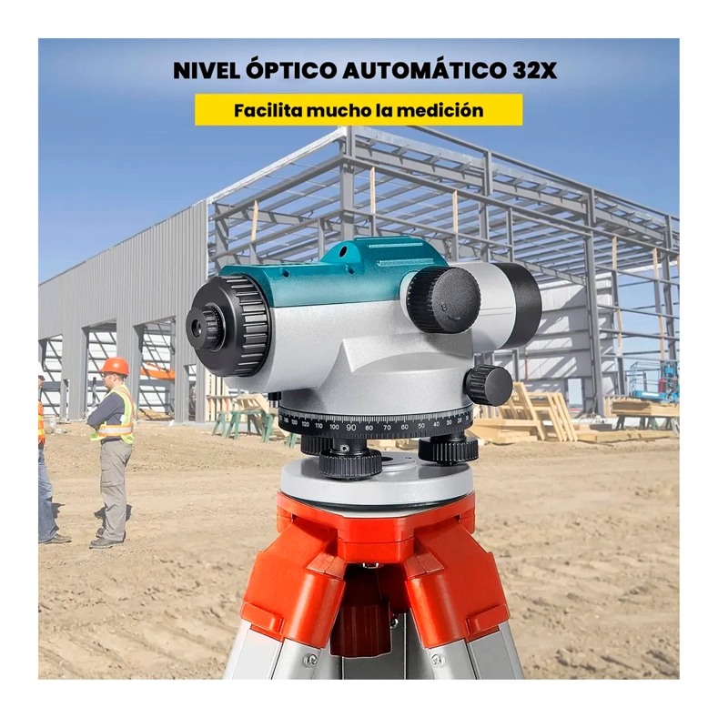 NIVEL TOPOGRAFICA 32X HERRAMIENTA PROFESIONAL TRIPODE MIRA - 5