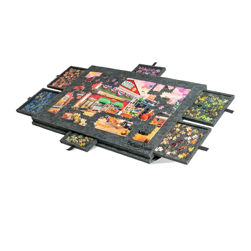 TABLA DE ROMPECABEZAS INCLINABLE CON SOPORTE Y 6 CAJONE - 1