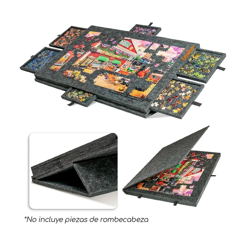 TABLA DE ROMPECABEZAS INCLINABLE CON SOPORTE Y 6 CAJONE - 4
