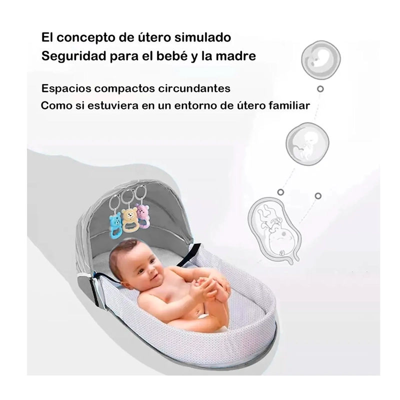 CAMA MOISE S PARA BEBE  PORTATIL PLEGABLE CON MOSQUITERA - 2