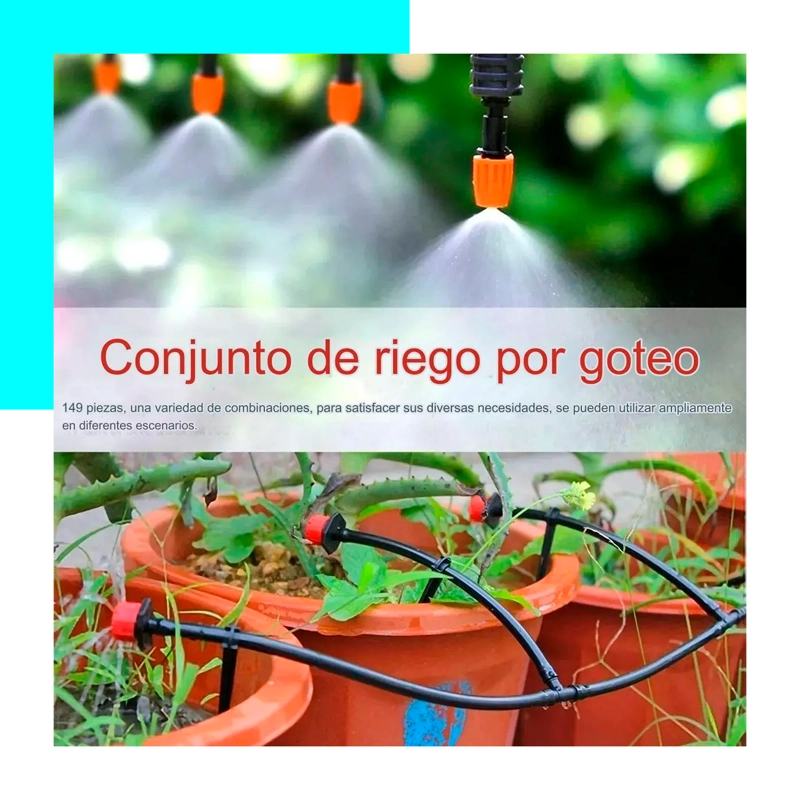 KIT DE RIEGO SISTEMA AUTOMATICO POR GOTEO 30MTRS 149PCS - 5