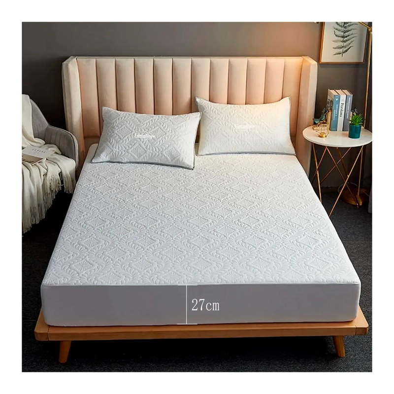 CUBRE COLCHON 2 PLAZAS PROTECTOR DE MANCHA IMPERMEABLE - 12