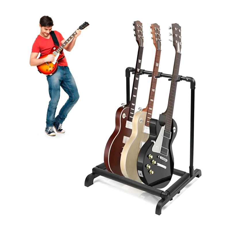 ATRIL SOPORTE TRIPLE PARA GUITARRA Y BAJO PORTATIL - 1