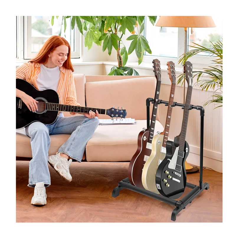 ATRIL SOPORTE TRIPLE PARA GUITARRA Y BAJO PORTATIL - 4