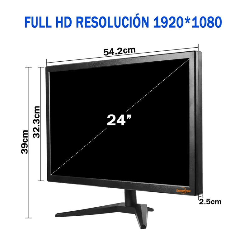 MONITOR PC PARA OFICINA 24'' HD DISPLAY 1920*1080 HDMI VGA - 6