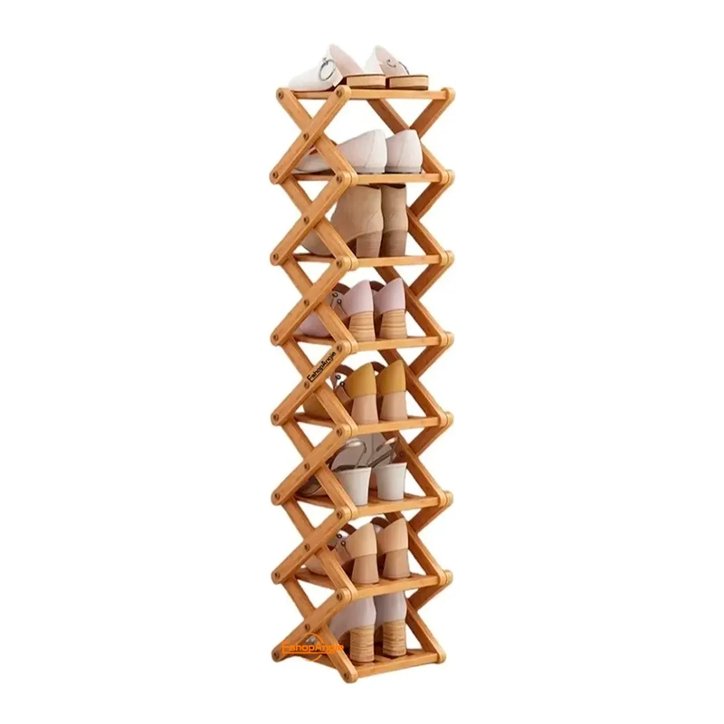 ZAPATERO ORGANIZADOR DE BAMBU MULTIUSO 8 NIVELES - 1