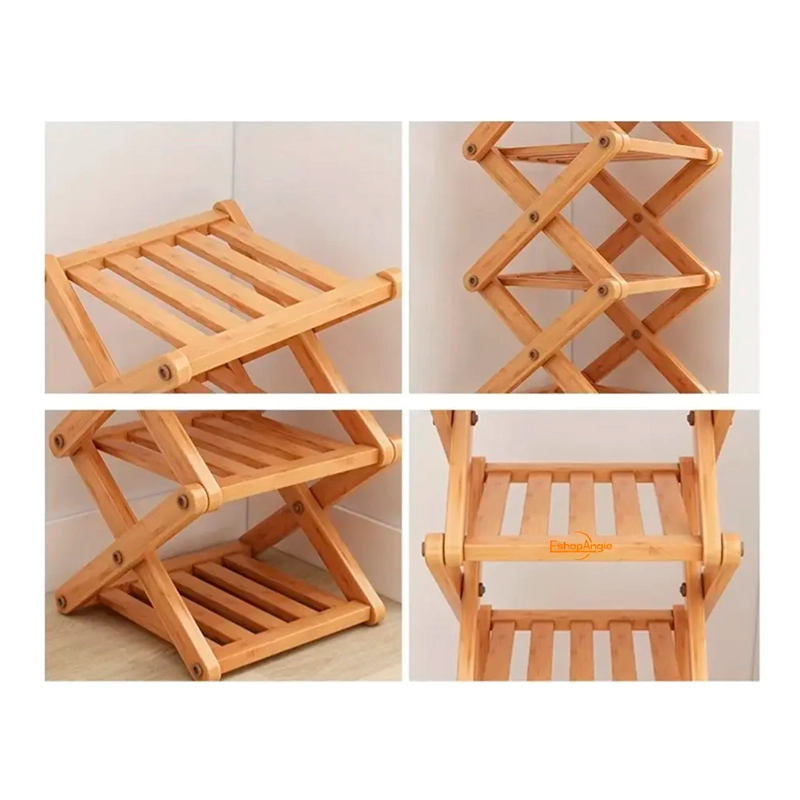 ZAPATERO ORGANIZADOR DE BAMBU MULTIUSO 8 NIVELES - 3