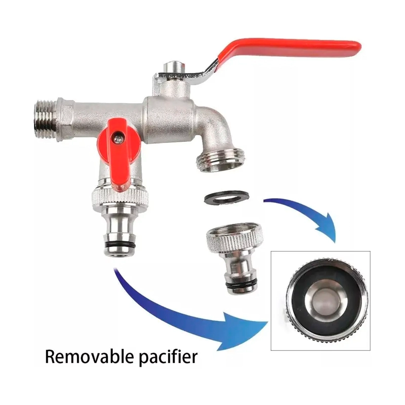 LLAVE DE JARDIN CON DOBLE SALIDA 1/2 GRIFO DE VALVULA - 5