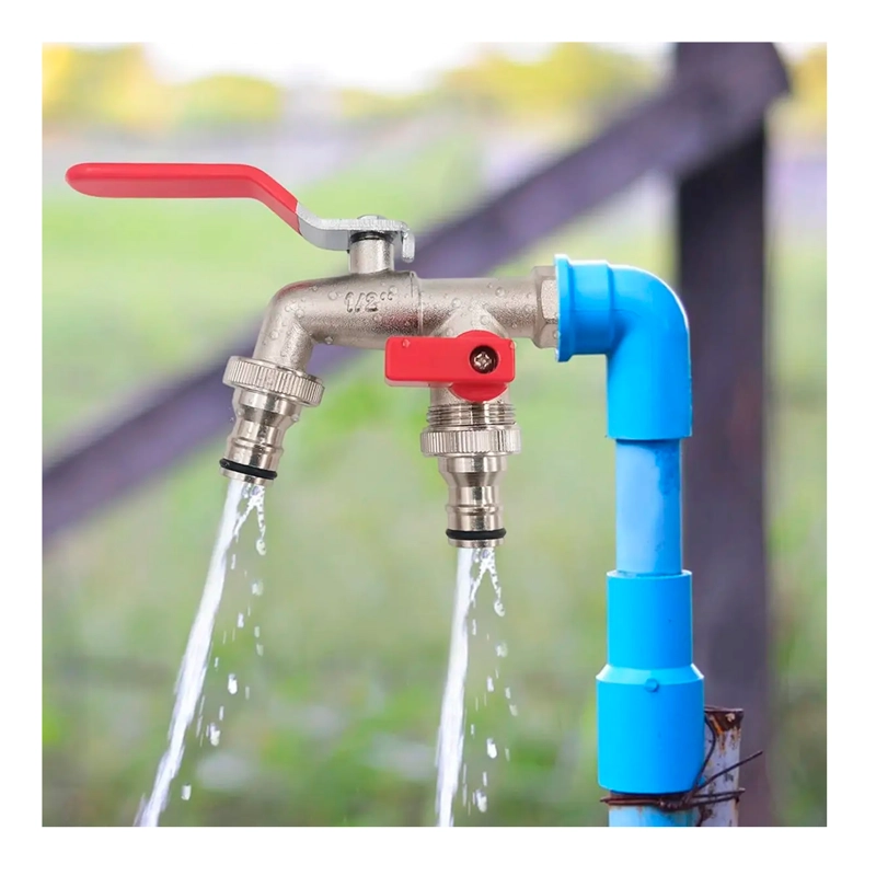 LLAVE DE JARDIN CON DOBLE SALIDA 1/2 GRIFO DE VALVULA - 6
