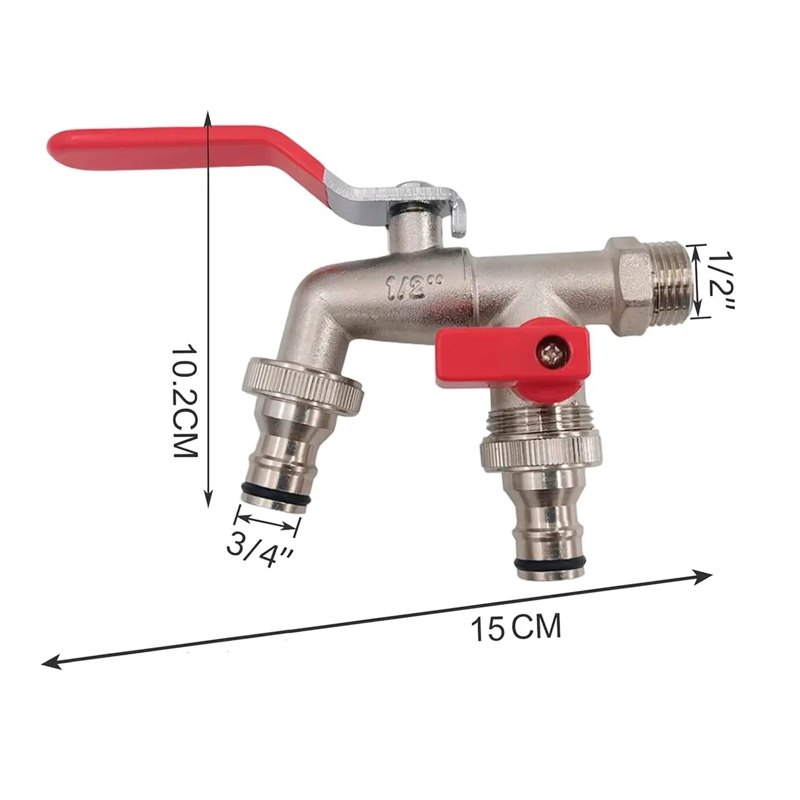 LLAVE DE JARDIN CON DOBLE SALIDA 1/2 GRIFO DE VALVULA - 8