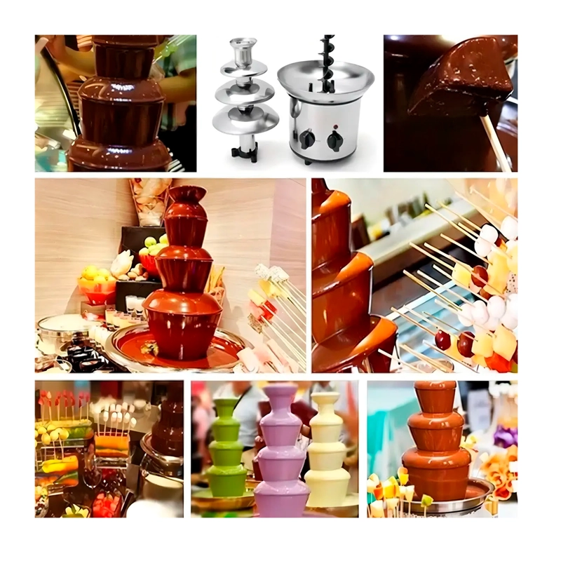 CASCADA FUENTE CHOCOLATE FONDUE 4 NIVELES ACERO INOXIDABLE - 6