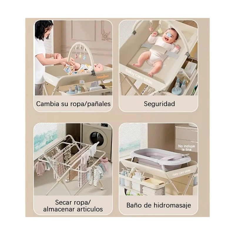 CAMBIADOR PORTATIL BEBE  PLEGABLE MULTIFUNCIONAL MUDADOR - 4