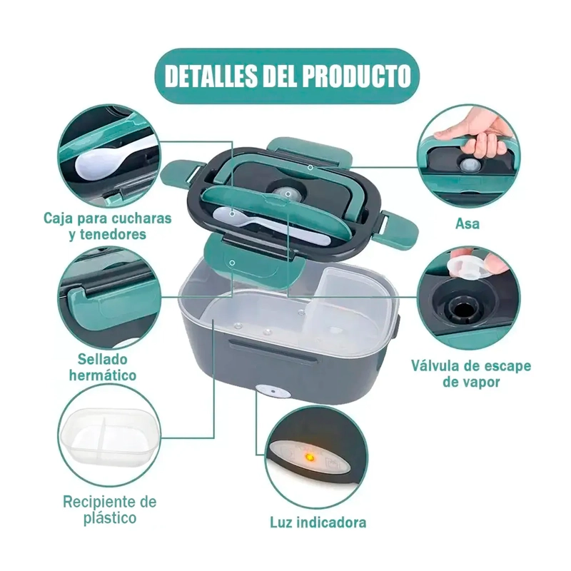 LONCHERA ELE CTRICA CIGARRERA TERMO COMIDA TAPER LUNCH BOX - 3