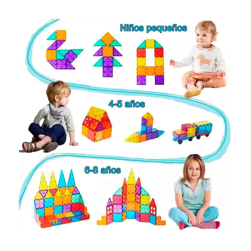 JUEGO DE BLOQUES DE CONSTRUCCION MAGNE TICOS 3D 100 PIEZAS - 3