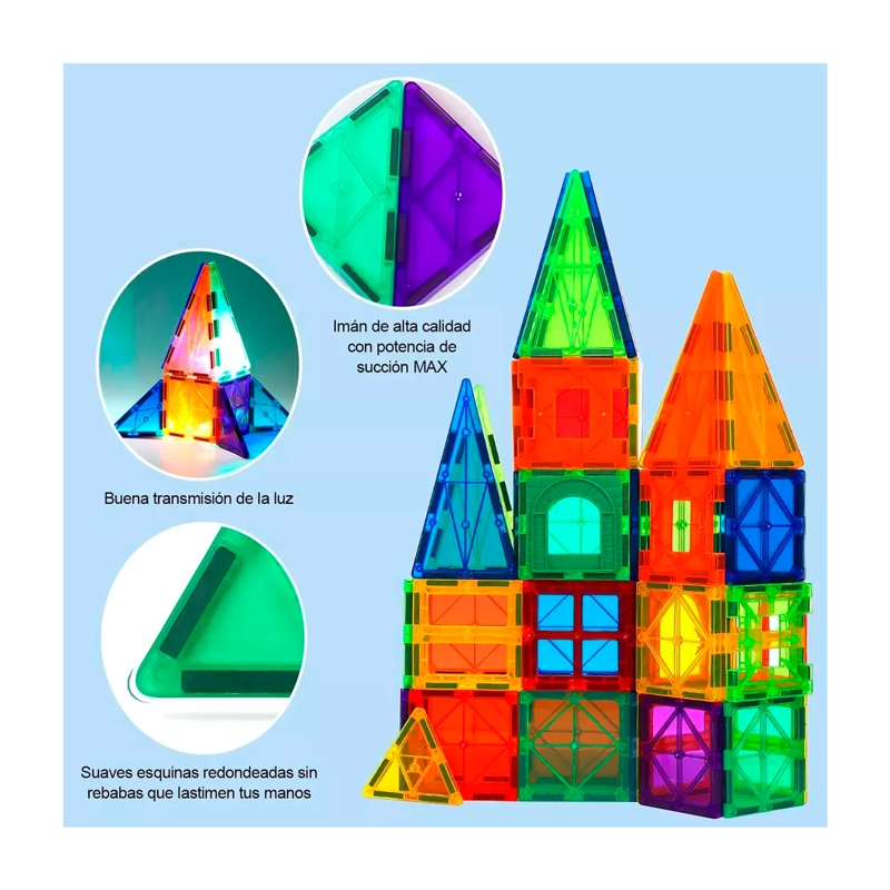 JUEGO DE BLOQUES DE CONSTRUCCION MAGNE TICOS 3D 100 PIEZAS - 4