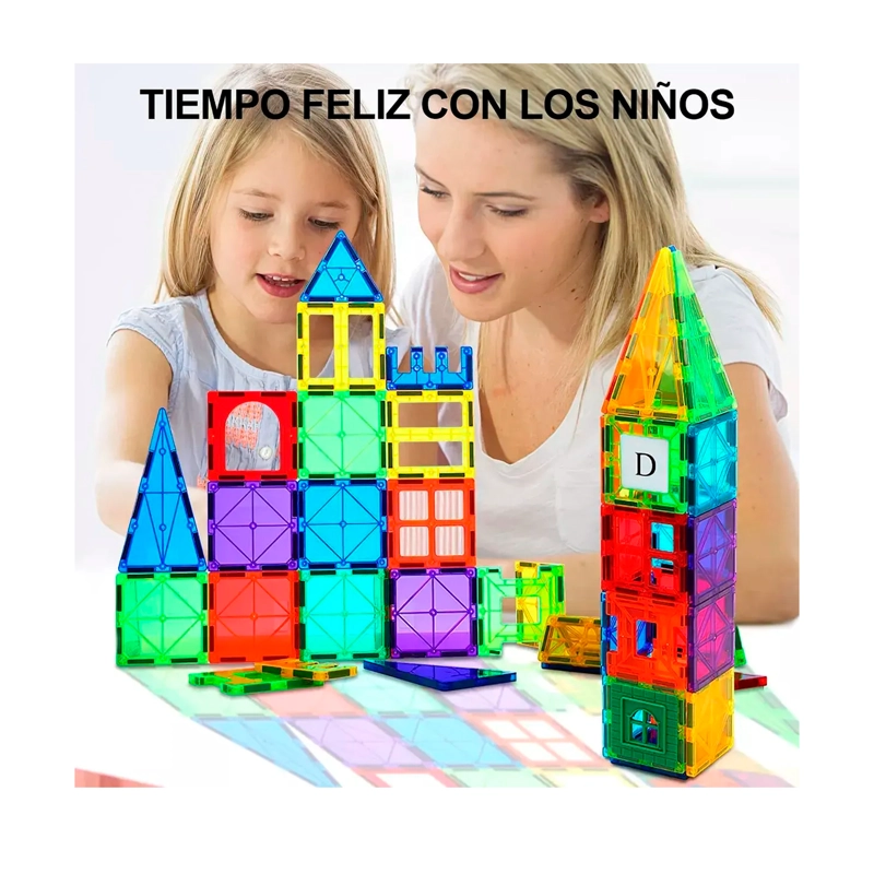 JUEGO DE BLOQUES DE CONSTRUCCION MAGNE TICOS 3D 100 PIEZAS - 5