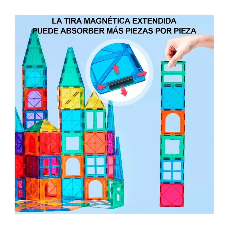 JUEGO DE BLOQUES DE CONSTRUCCION MAGNE TICOS 3D 100 PIEZAS - 6