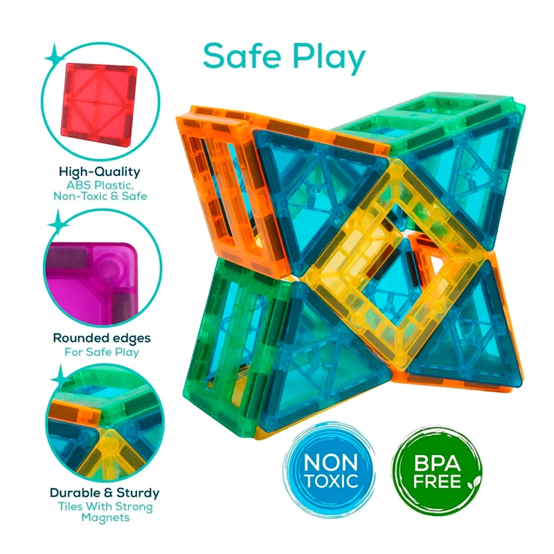 JUEGO DE BLOQUES DE CONSTRUCCION MAGNE TICOS 3D 60 PIEZAS - 6