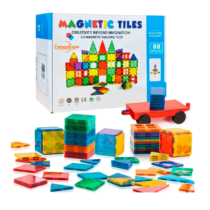 JUEGO DE BLOQUES DE CONSTRUCCION MAGNE TICOS 3D 88 PIEZAS - 1